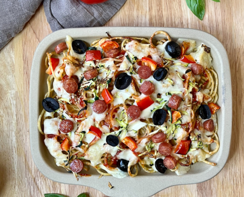 Rezept Spaghetti Pizza aus dem Air Fryer Deluxe Pampered Chef®