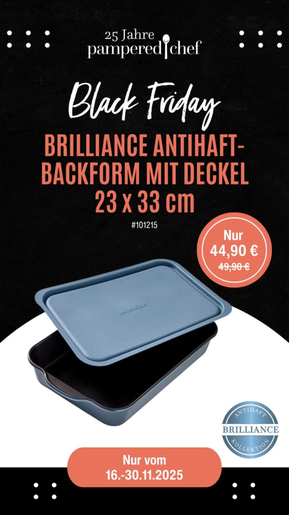 Pampered Chef® Brilliance Antihaft-Backform mit Deckel 23 x 33 cm