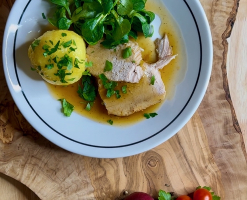 Rezept saftiger Schweinebraten aus dem Ofenmeister Pampered Chef®